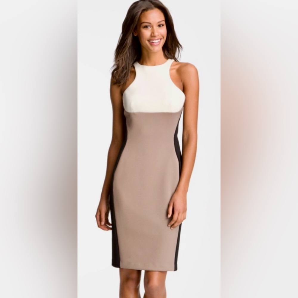🎨 Woman’s Sz 12 Maggy London Color Block Dress.  Well made‼️ Worn Once❤️